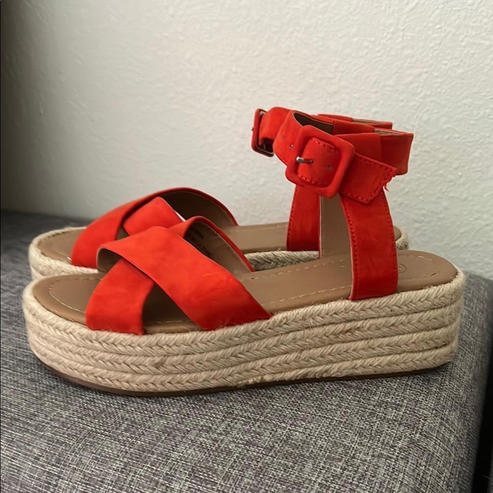 NWOB Dark Orange Suede Espadrilles Urban Outfitters - 6